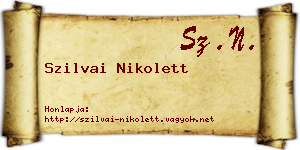 Szilvai Nikolett névjegykártya
