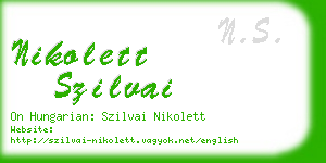 nikolett szilvai business card
